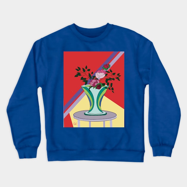 Simple Roses Crewneck Sweatshirt by CATiltedArt